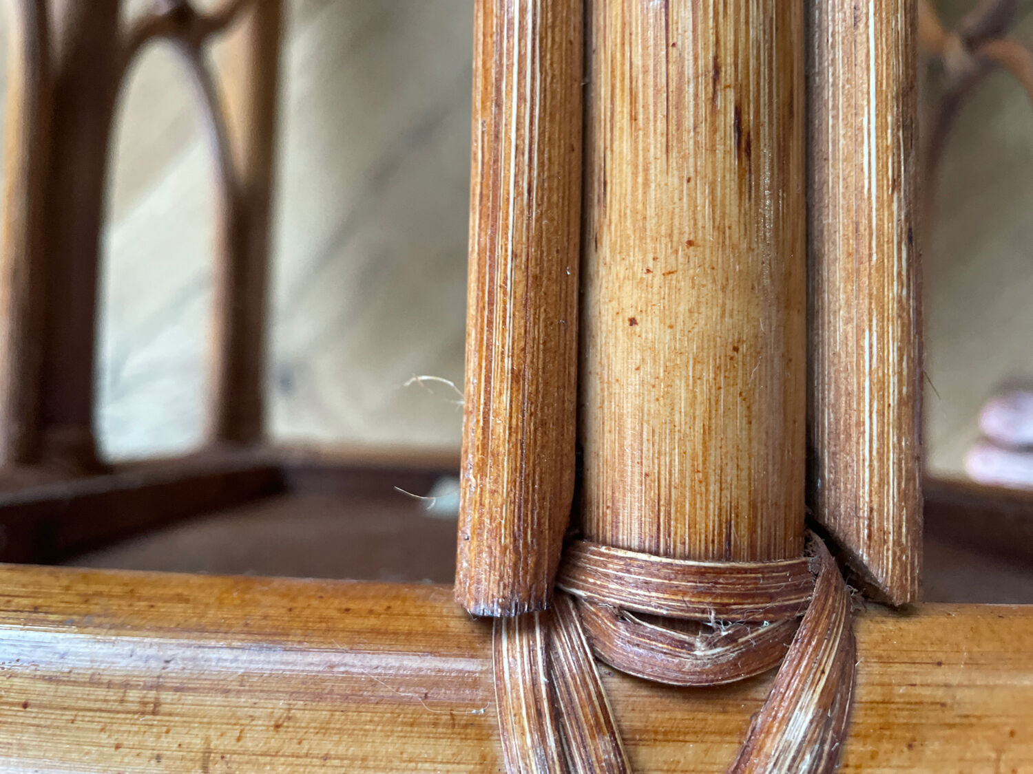 Vintage rattan side table