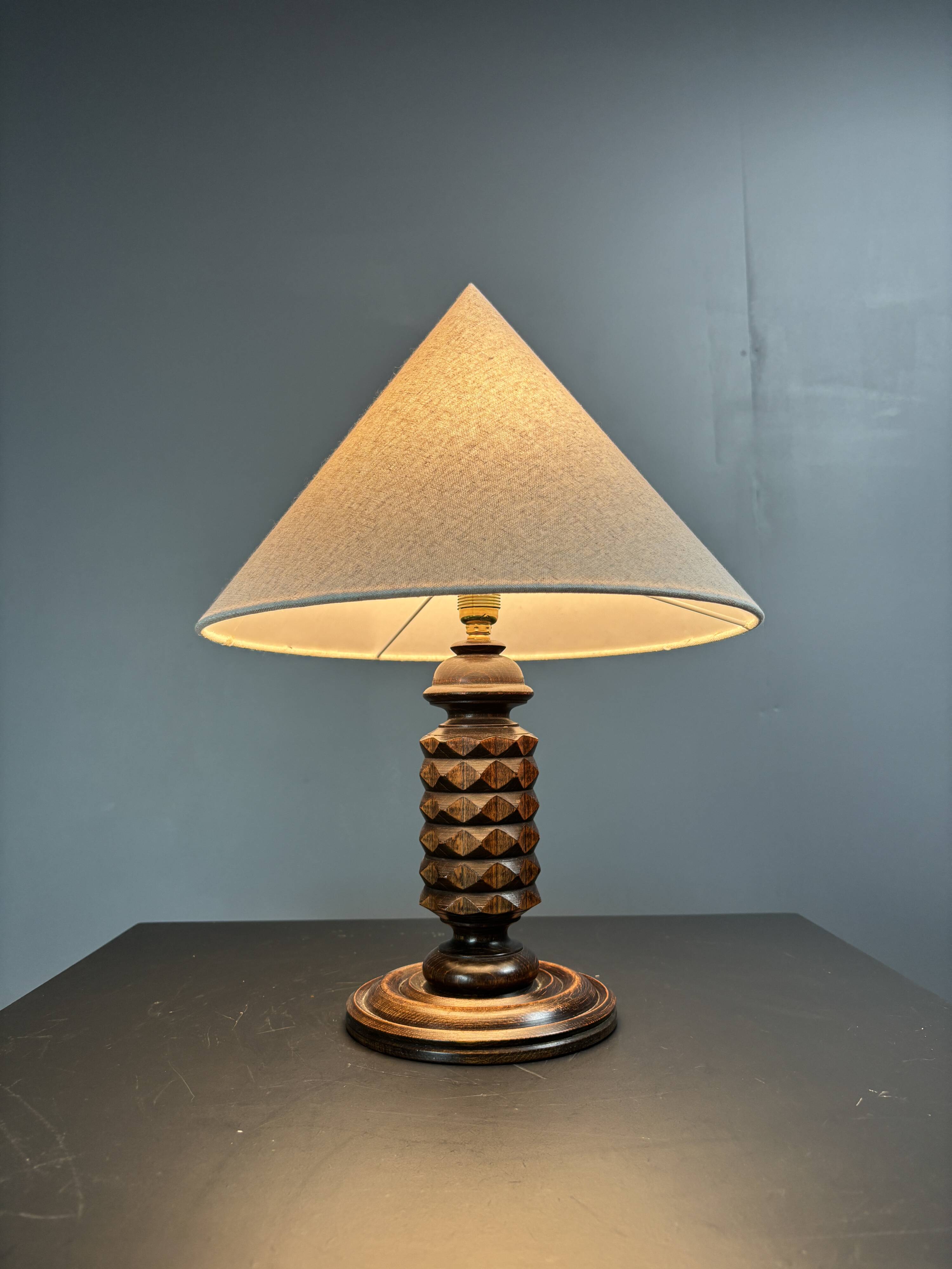Midcentury French brutalist table lamp in the style of Charles Dudouyt, 50s