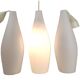Superb set of three Holmegaard white opaline glass pendant lights