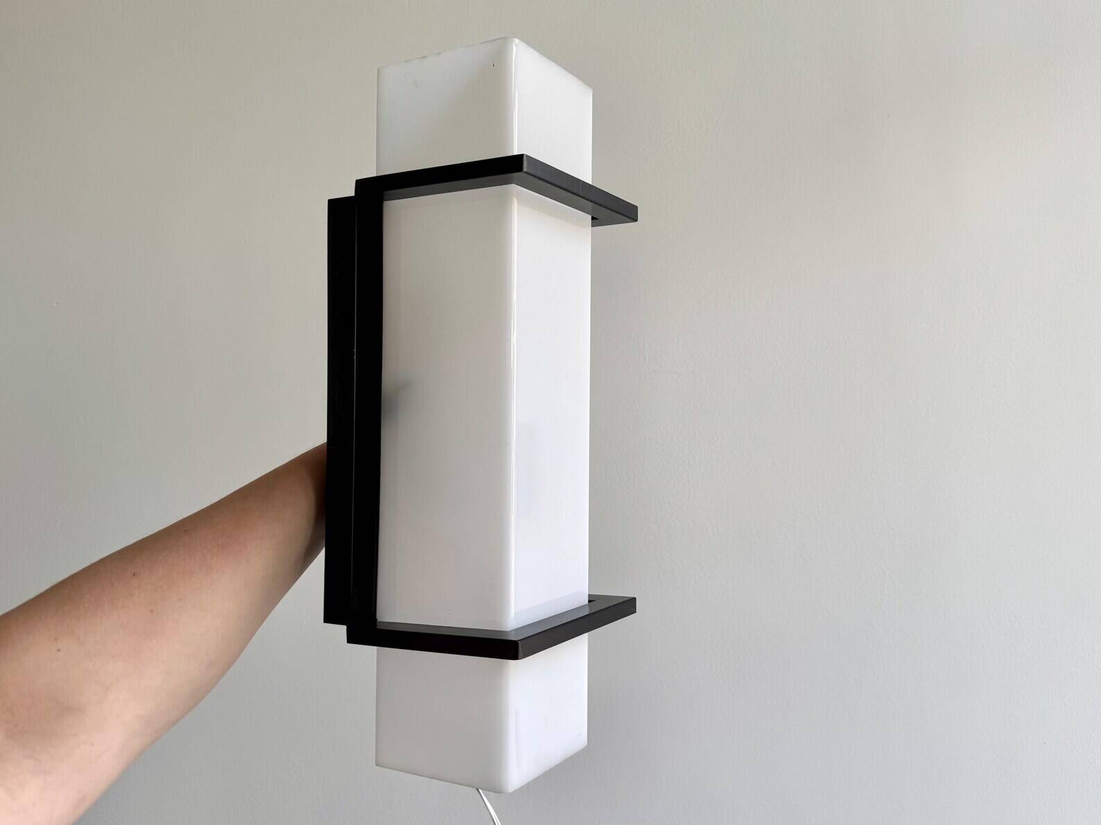 XXL vintage acrylic rectangular wall lamp