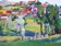 Countryside landscape oil on isorel by charley garry (1891_1973)