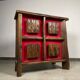 Cabinet de bar rétroéclairé brutaliste des années 70, en bois massif, style scandinave.