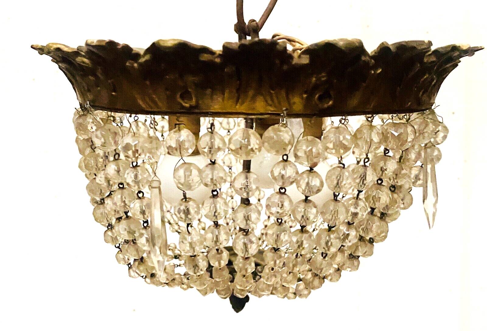 Lustre plafonnier de style Louis XV en bronze XX siècle