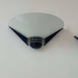 Pair of vintage wall lights, white lacquered metal, France 1980