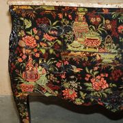 Antique Chinoiserie Commode Hand-Painted with Marble Top