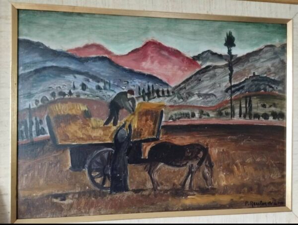 Peinture À L'huile Patrik Reutersvärd/ Paysage/ Campagne / Cheval