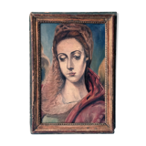 Peinture à l'huile d'une madone
