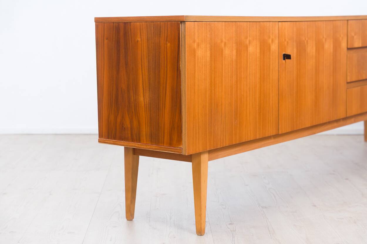 1960s walnut grand buffet, manufacturer Royal Sweden.