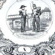 Sarreguemines U&C illustrated talking plate "Napoleon" 19th century.