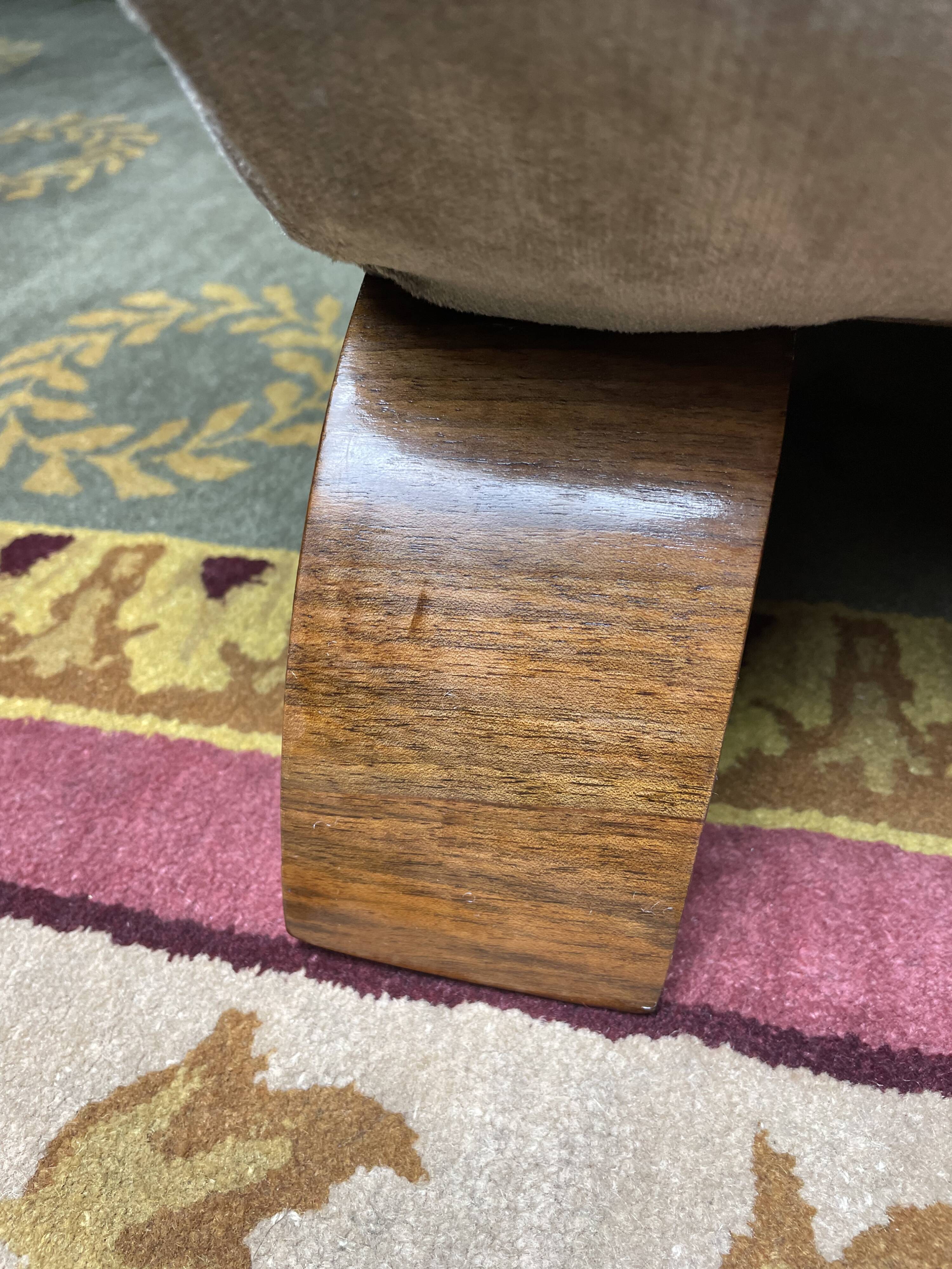 Art Deco era meridian in taupe velvet