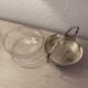 Art Deco fruit bowl in silver-plated metal and glass