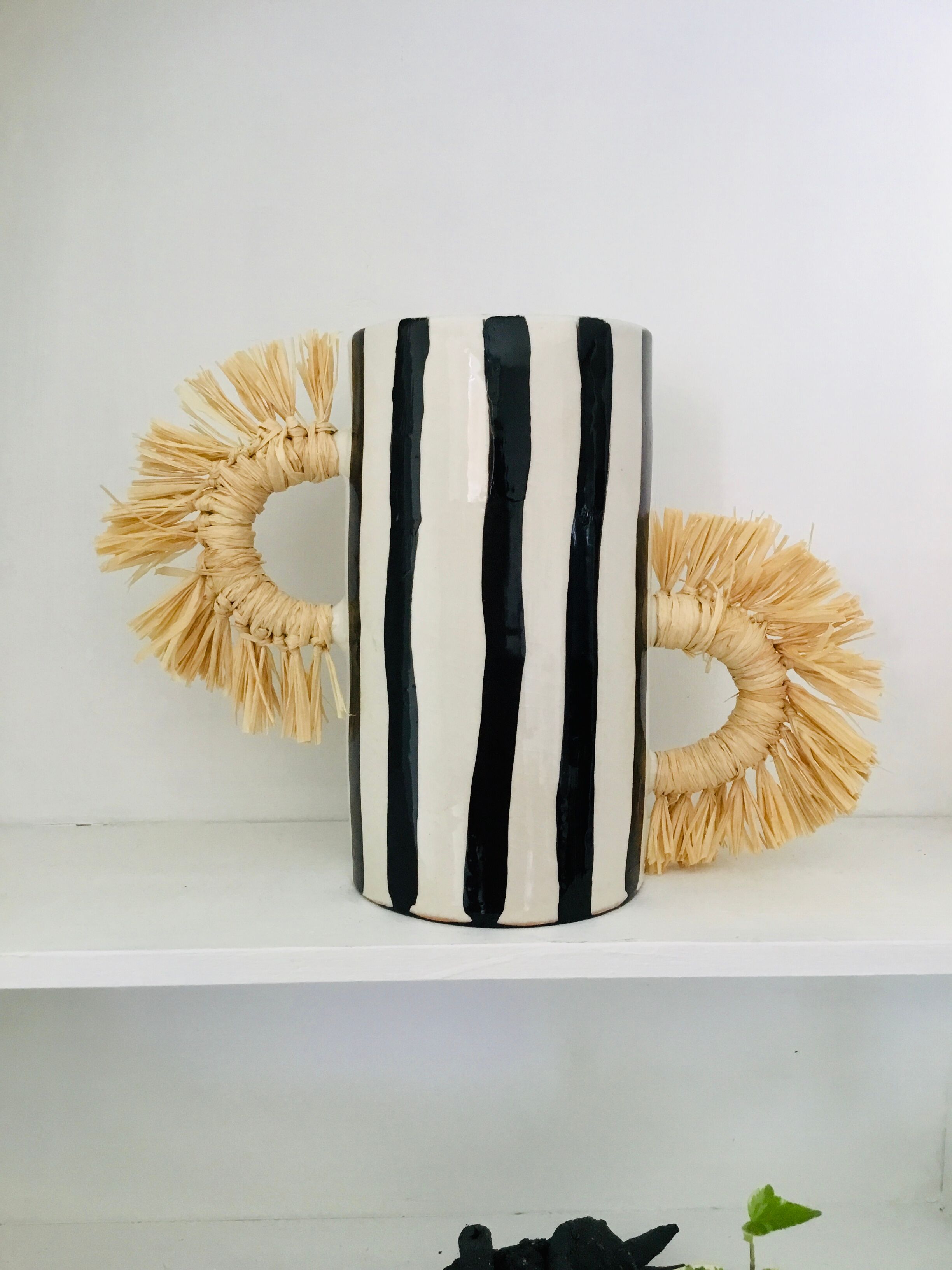 Black and white tube vase