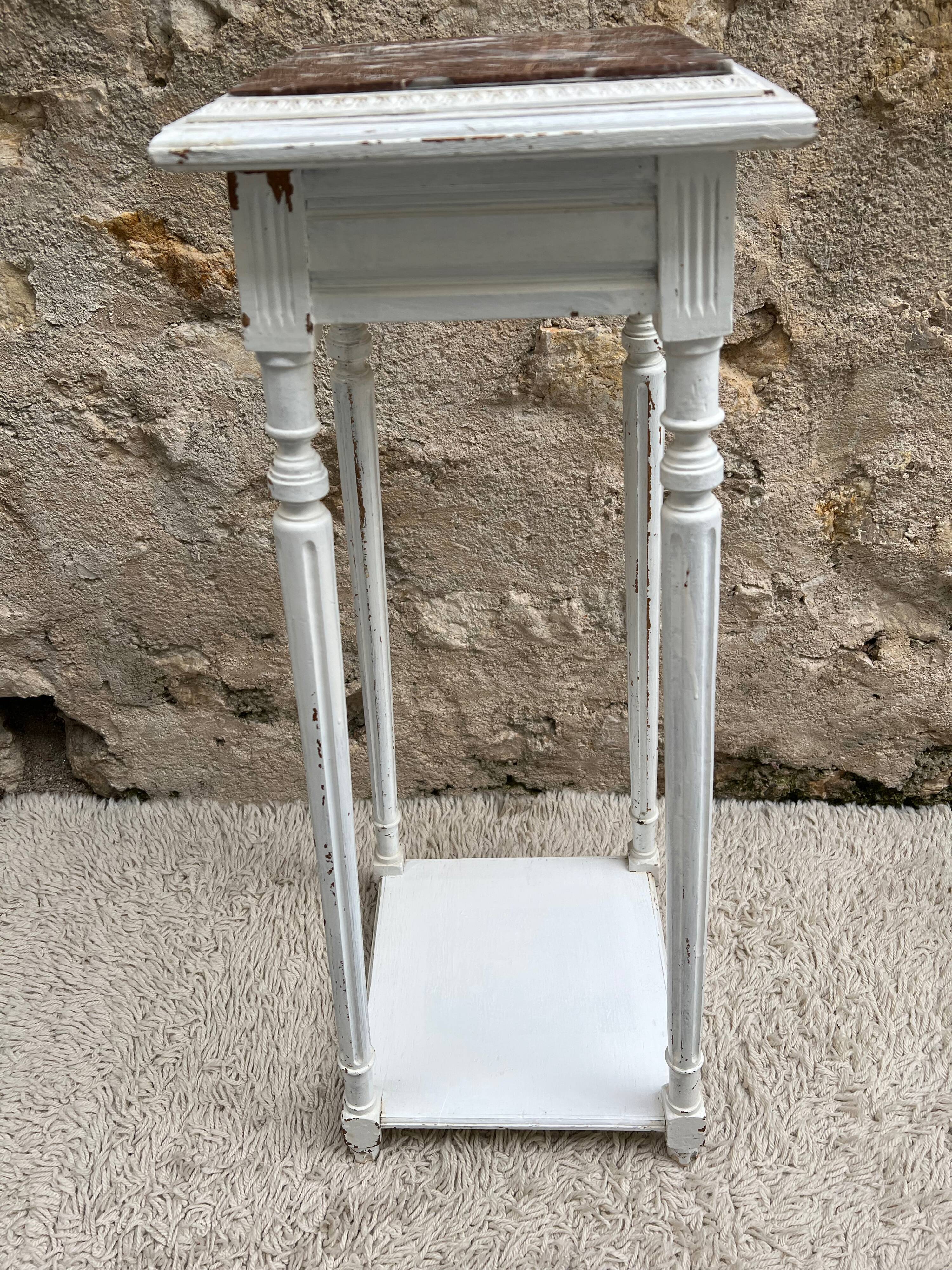 Art Deco wood and marble side table