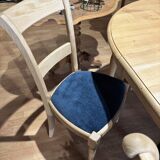 4 chairs with midnight blue velvet seats