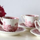 Set of 6 coffee cups and saucers, Villeroy & Boch, Rusticana rose model