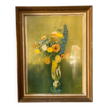 Reproduction encadrée « Fleurs des champs » d'après Odilon Redon