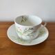 Tea cup and saucer in Limoges porcelain, Edith du Tertre design.