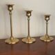 Bougeoirs scandinaves en laiton vintage