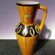Scheurich europ linie vase beige & black ceramic + vintage germany handle
