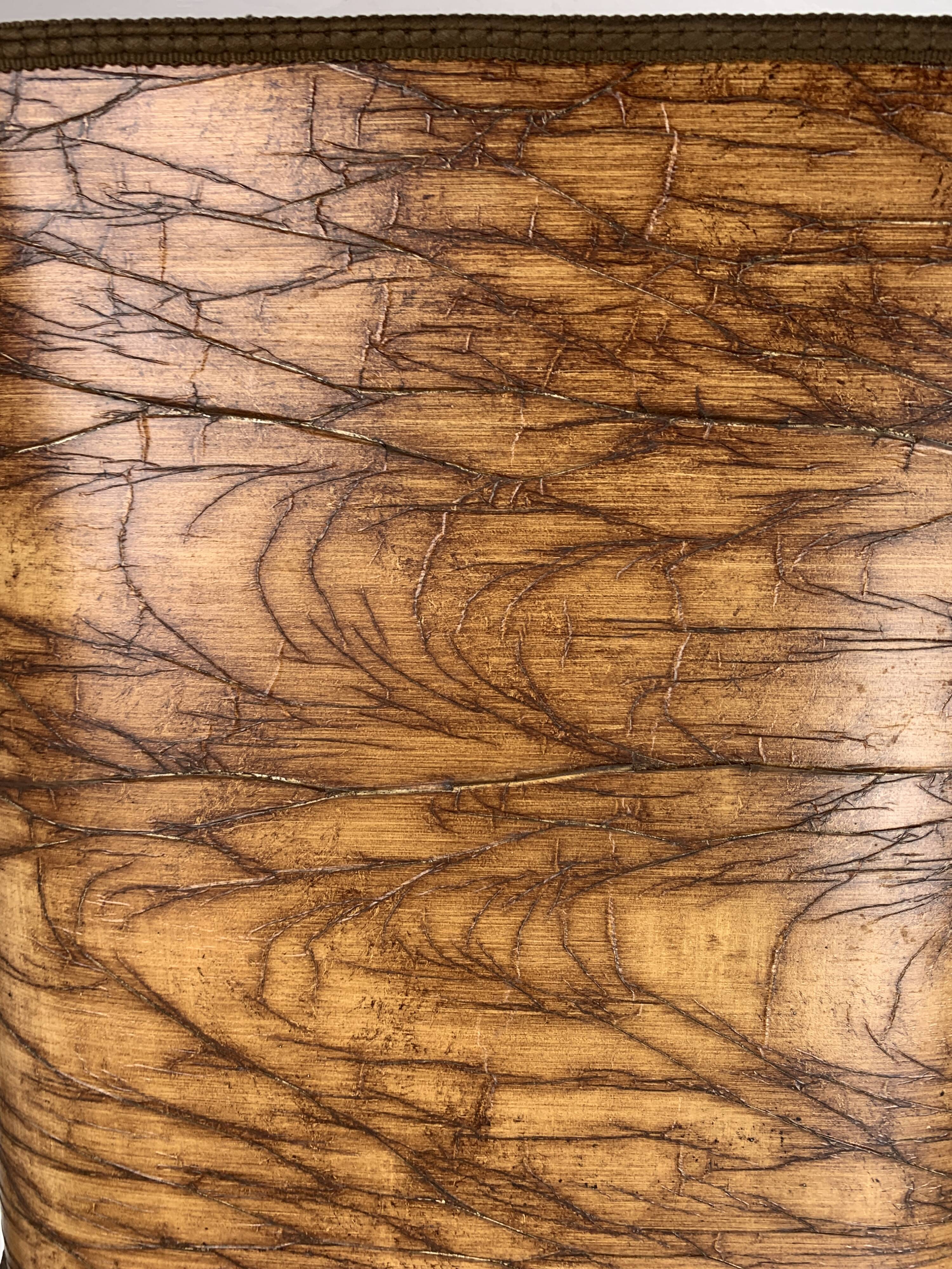 Midcentury Italian sculptural large table lamp with wood veneer shade