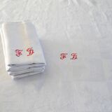 Old tablecloth & 5 linen damask napkins