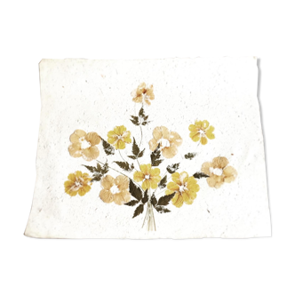 Cadre fleurs séchées jaunes