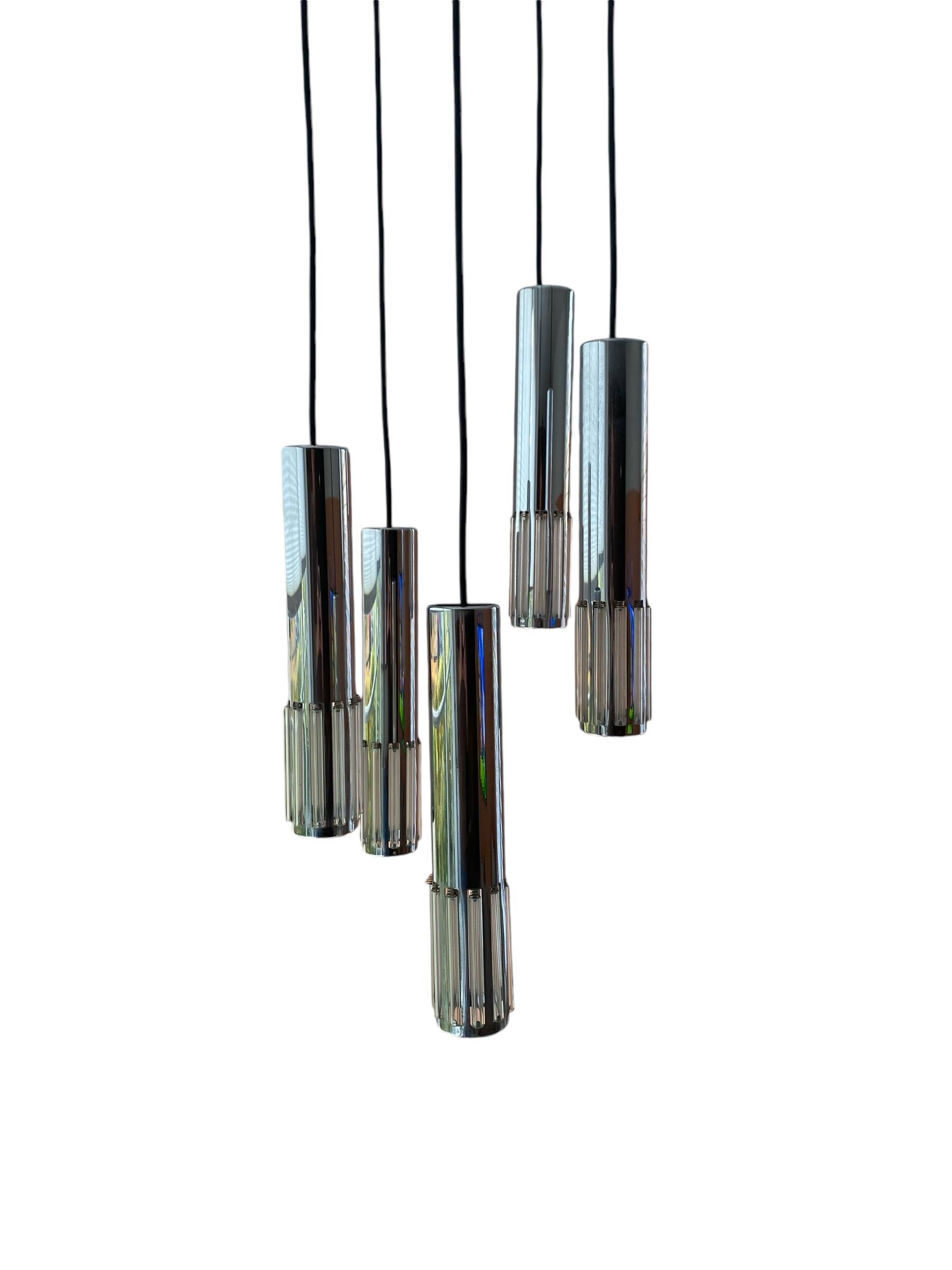 Vintage waterfall pendant lamp by Schmal & Schulz