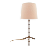 Faux bamboo table lamp in gilded bronze in the style of Maison Baguès