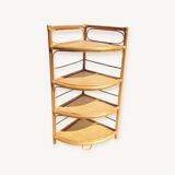 Light rattan corner shelf