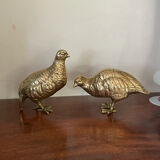 Vintage brass bird pair