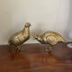Vintage brass bird pair