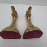 pair of brass duck bookends