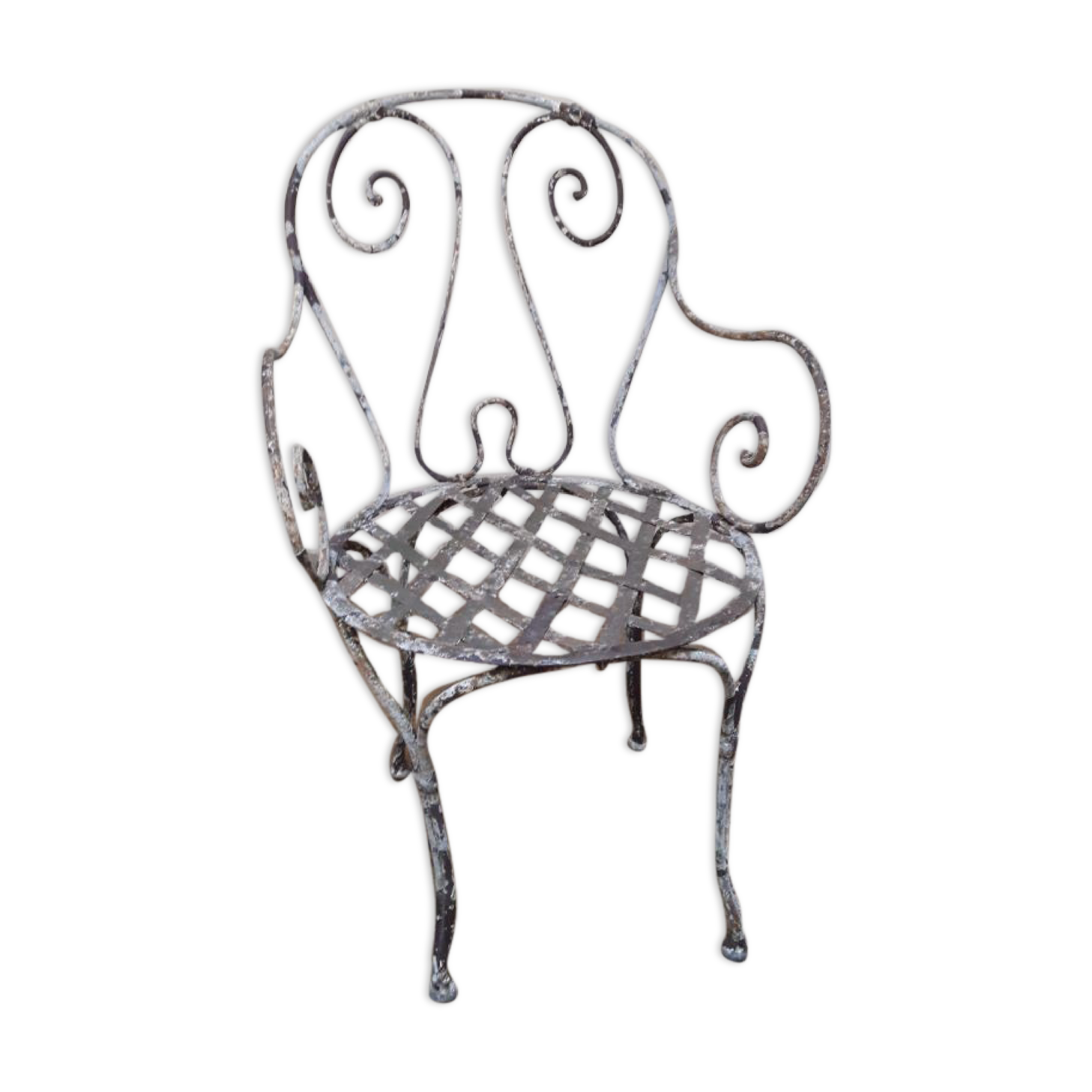 Xix° wrought iron garden armchair