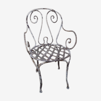 Xix° wrought iron garden armchair