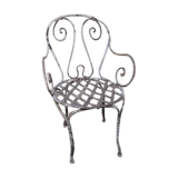 Xix° wrought iron garden armchair