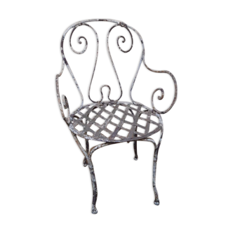 Xix° wrought iron garden armchair