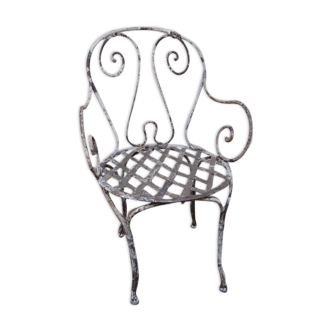 Fauteuil de jardin XIX° en fer forgé