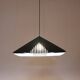Black plexiglass pendant lamp from the 1980s, mounted on chains, originating from Italy.