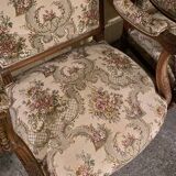 Pair of antique carved wooden armchairs