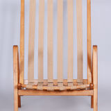Grey mid century oak armchair by Jan Vanek 1950s Czechia