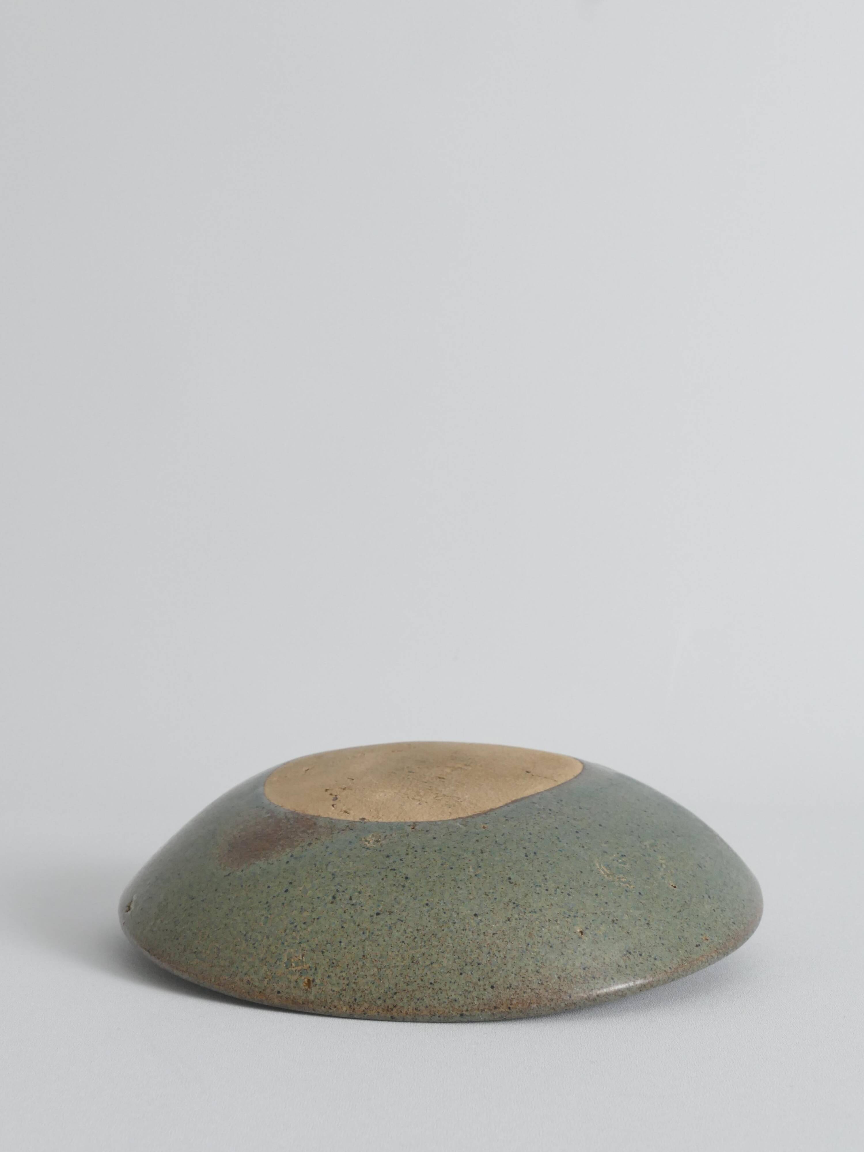 Midcentury-Modern Handmade Stoneware Bowl with Abstract Motif, 1960s