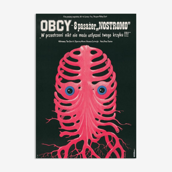 Affiche polonaise «Alien» par Jakub Erol, réimpression officielle 1980