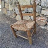 Chaise paillée ancien pour enfant