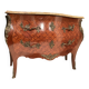 Curved commode with marquetry and marble top.