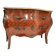 Curved commode with marquetry and marble top.