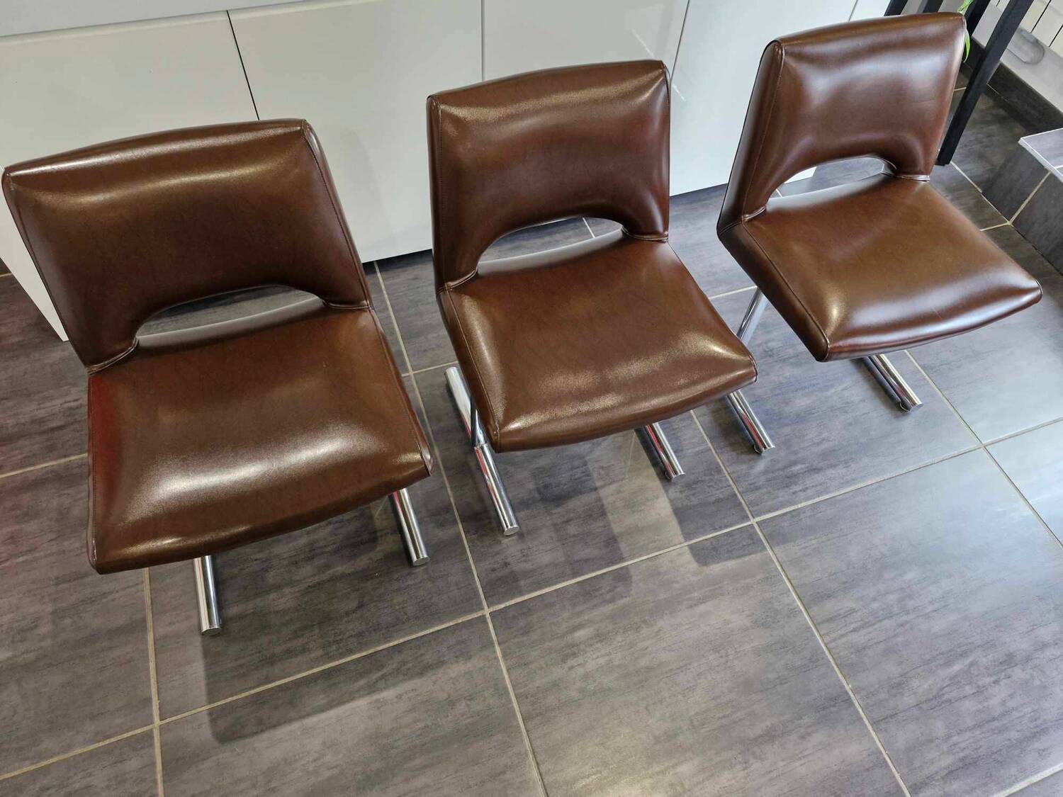 Set of 3 designer chairs by Georges Frydman, 1960s