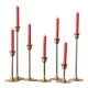Vintage scandinavian candlesticks in brass by massiv messing, 1960s, set of 7