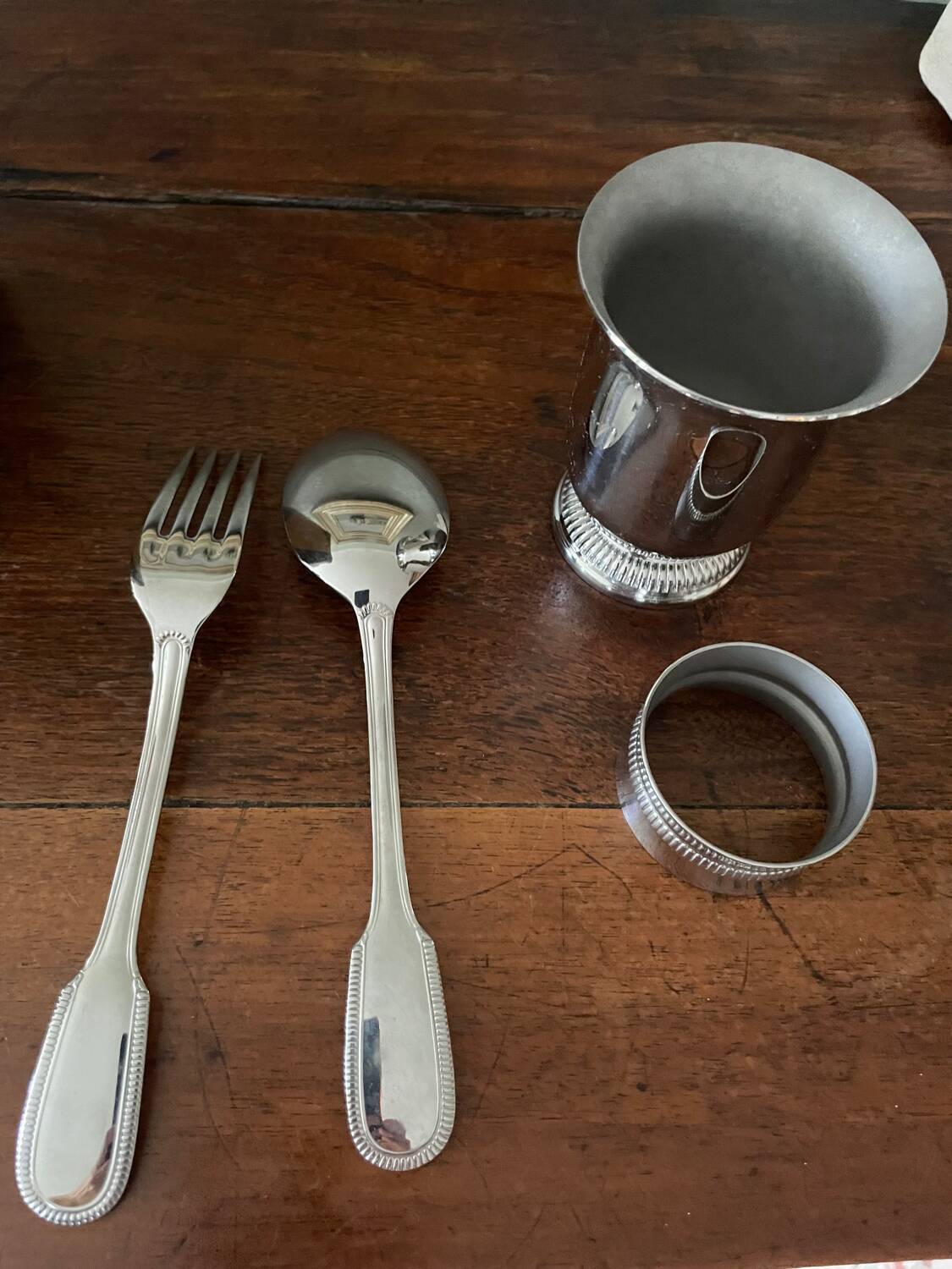 silver-plated baptism box Couzon