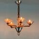 Venetian chandelier in amethyst Murano glass, circa 1920