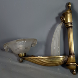 Art Deco bronze & glass wall lamp